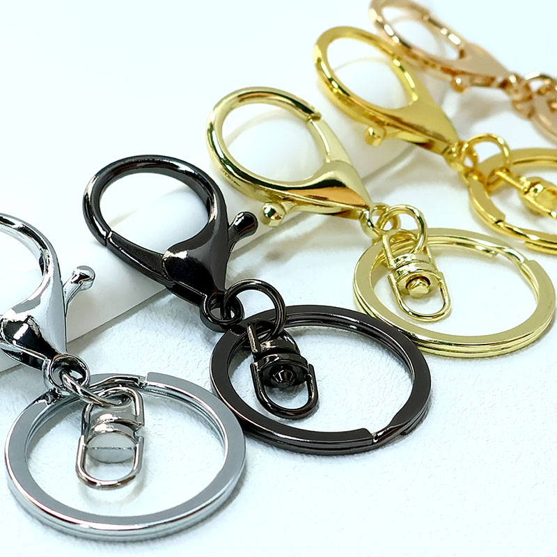 Zinc alloy lobster buckle bag hanging buckle keychain accessories DIY creative cartoon doll gift keychain gold color