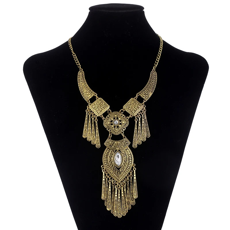 Fashion Bohemian Choker Collar Necklace Vintage Tassel Statement Maxi Long Necklace For Women Collier Femme Jewelry 250729