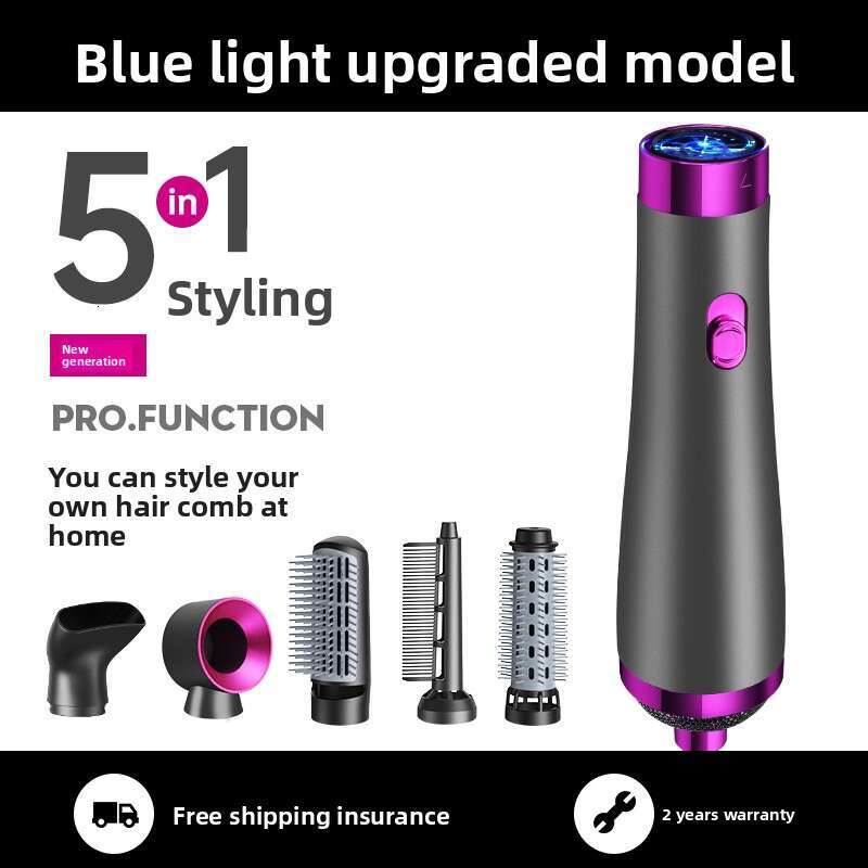 5-In-1 Wet And Dry Hair Dryer Hot Air Comb Curling Straightening Perming 220V 110V US EU UK Standard
