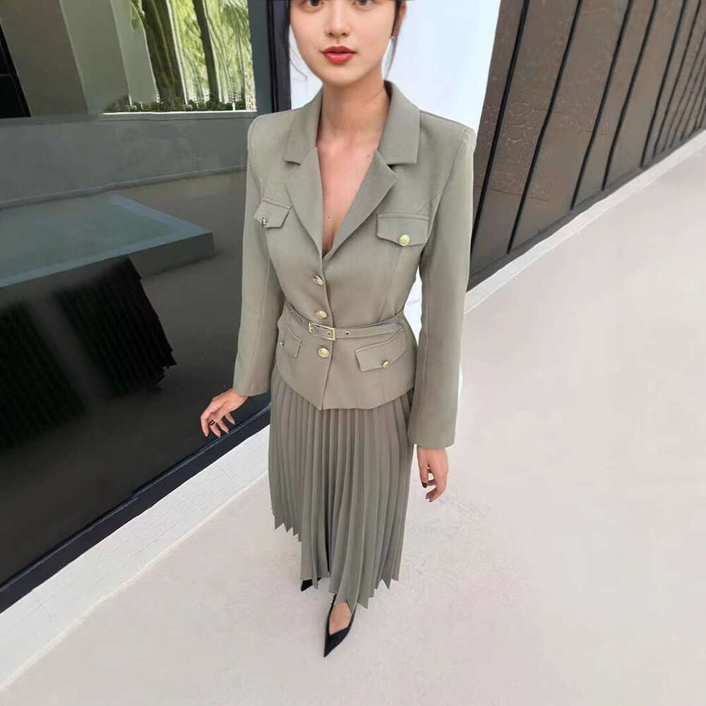 2025 Cross-Border Elegant Long Set Women's Pleated Skirt