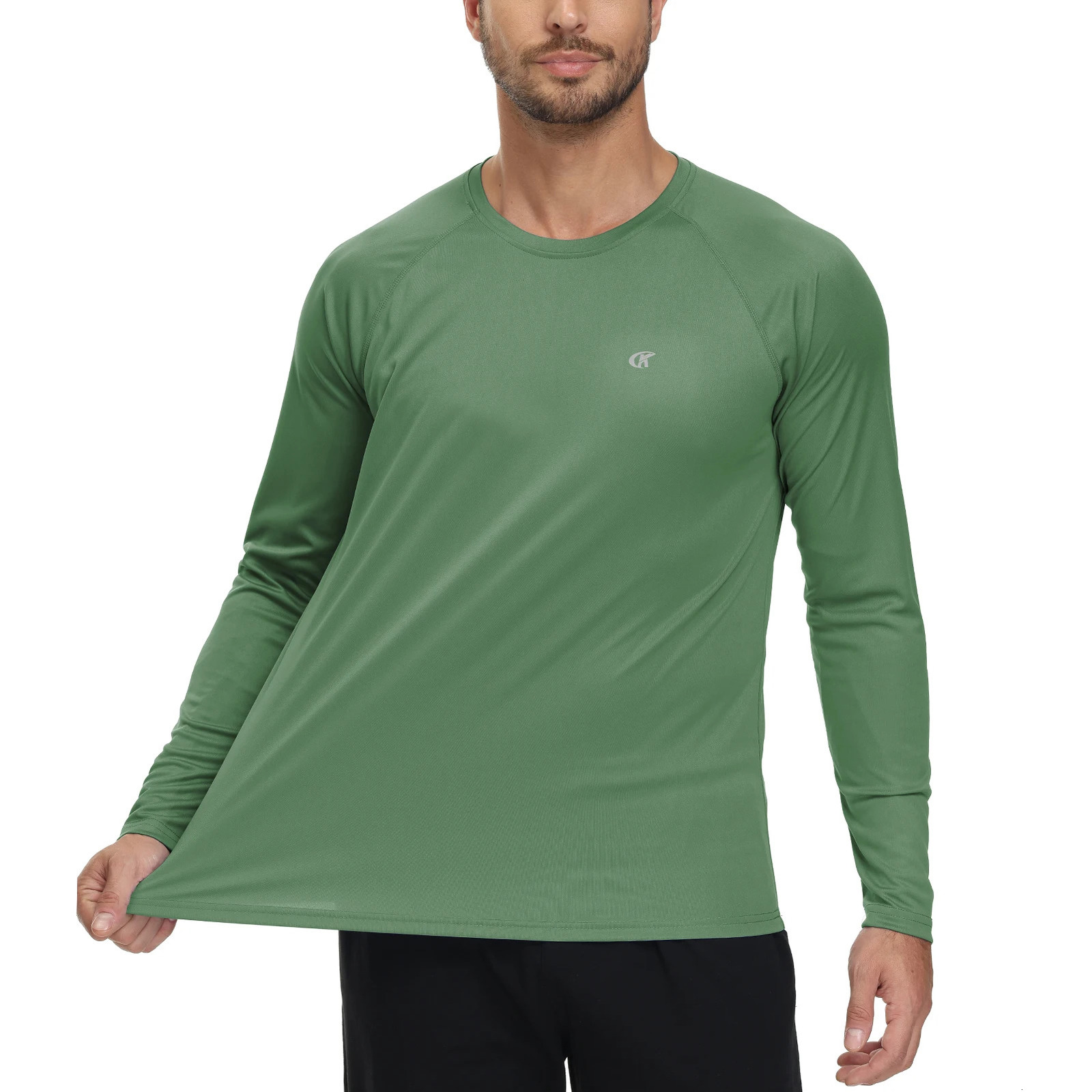 Men UPF 50 Long Sleeve TShirt Rash Guard Breathable Tops Pullover Shirt for Sport Fishing Hiking Workout Outdoor Beach 250729