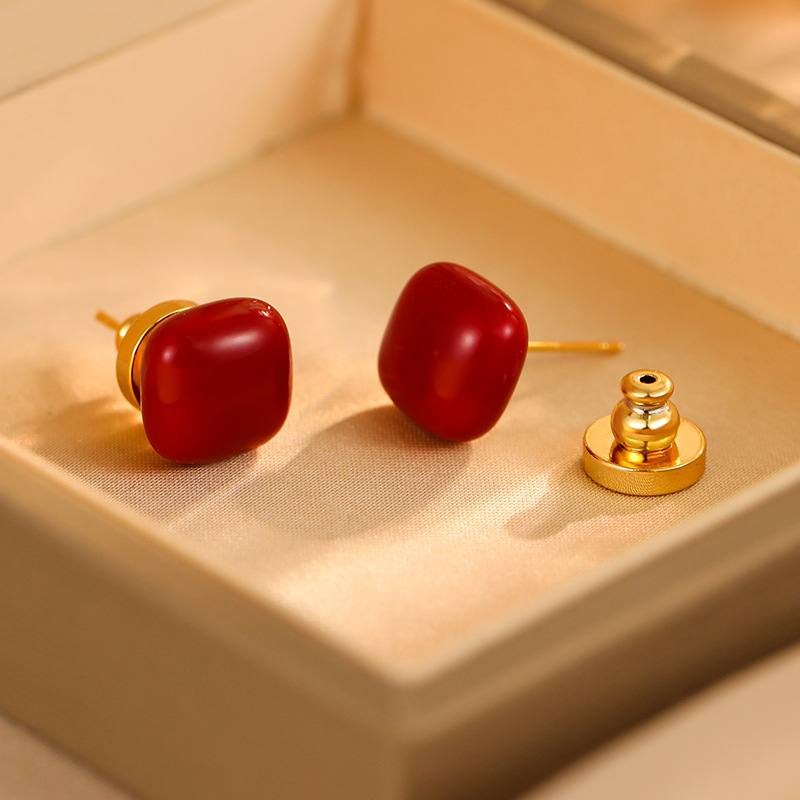 Elegant Freshwater Pearl Square Stud Earrings for Women 18K Real Gold Plated Diamond Imitation Freshwater Stud Pearl Classical Earring Wedding Jewelry