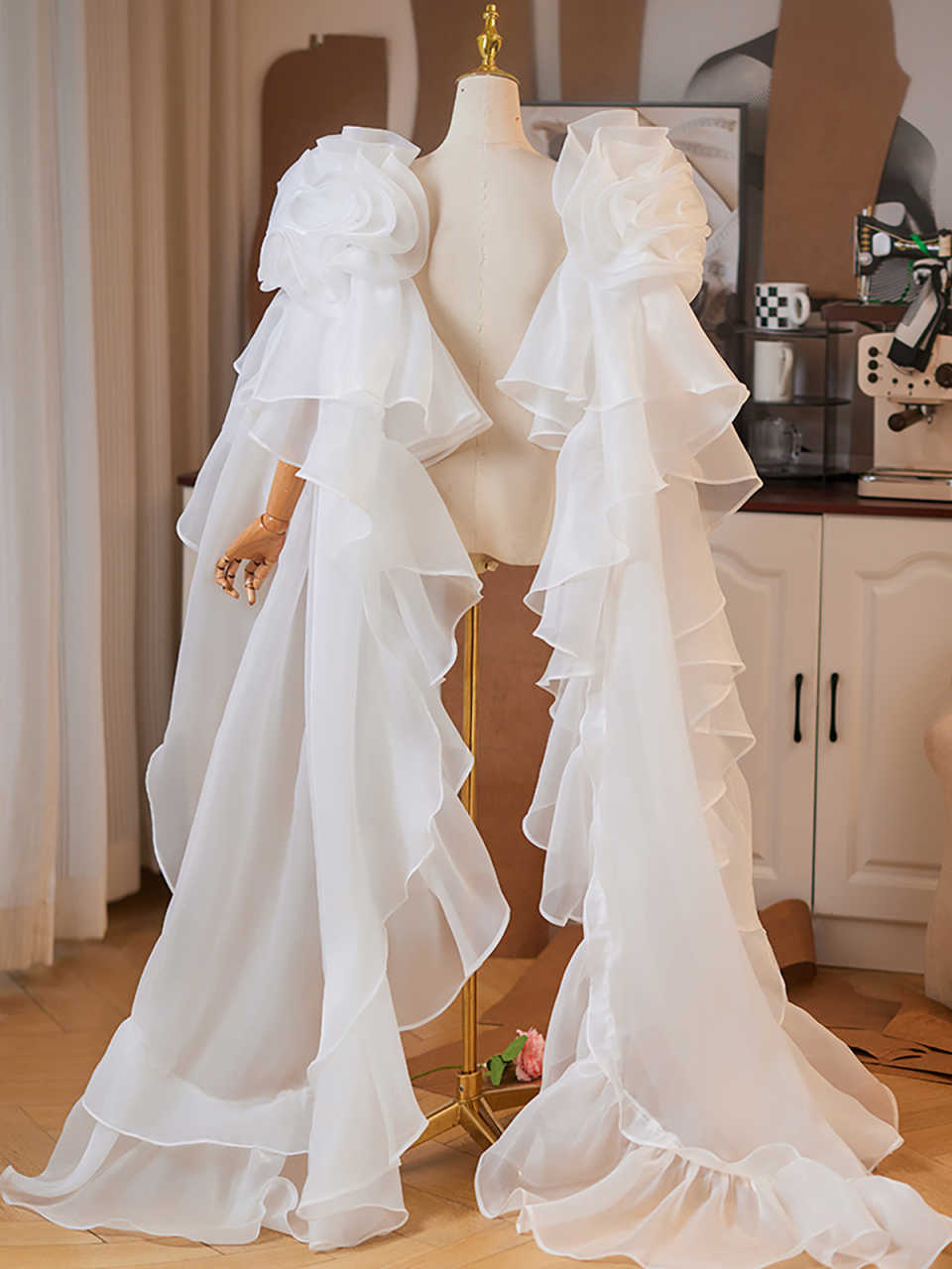 Sweety Bride Wedding Cuff Cover Arm Sleeves Evening Shawl Tulle Floor Length Bridal Oversleeve Accessories Customized