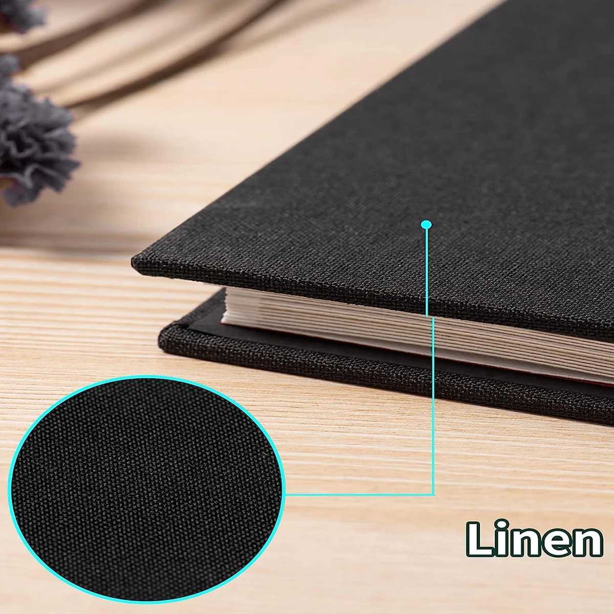 1 Photo Album Self-Adhesive Scrapbook Suitable for 2x3 4x6 Photo Album DIY Linen Cover Album 15 Pages 30 Blank Pages Suitable Z250729