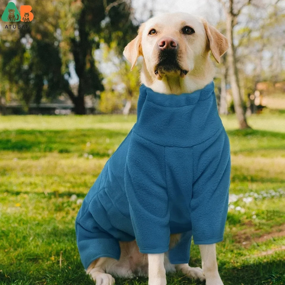 ATUBAN Dog Winter Coat Soft Fleece Pullover Pajamas Pet Windproof Warm Cold Weather Jacket Vest Cozy Jumpsuit Apparel Clothes 250729