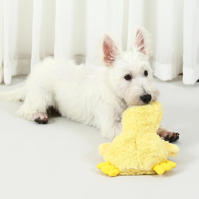 Dog Plush Sound Toys Yellow Duck Puppy Squeaky Interactive Stuffed Toy Bite Chewing Rattle Pet Supplies For Indestructible Dogs 250729