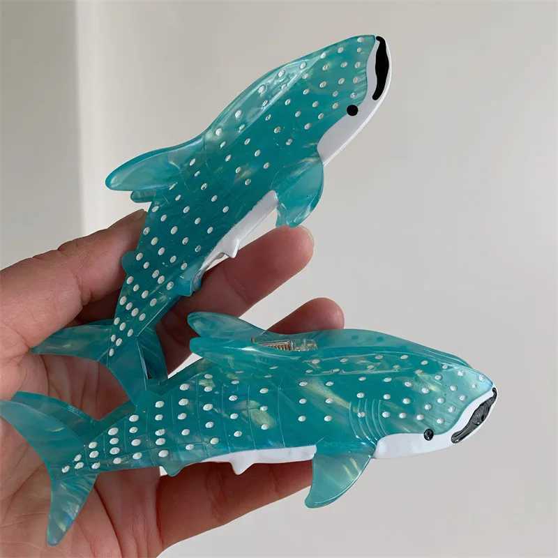 Doushang Cute Ocean Series Spotted Shark Acetate Hair Claw Light Luxury Claw Clip Crab Hair Clip for Women Girl Hair Accessories Z250729
