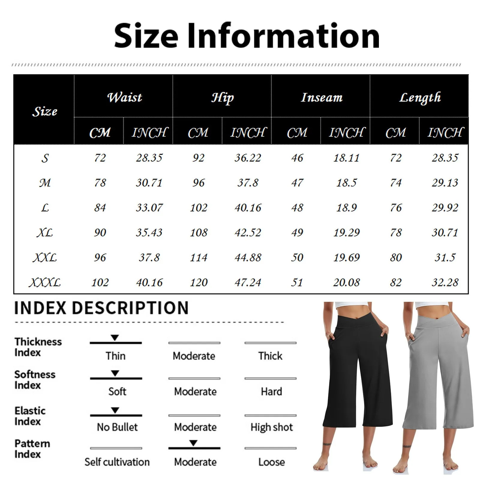 Spring and Summer Women Elastic High Waist 34 Pants Solid Casual Active Fit Wide Leg Trousers With Pockets 250704