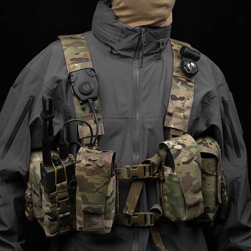 Alpha 34 Split Front Chest Rig Modular Quick Release System Laser Cut Mount Panels for Hunting Simulation Gear Storage Z250728