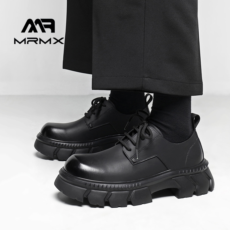 Men's 2025 New Casual Genuine Leather Business British Style Formal High-End Thick Sole Derby Shoes