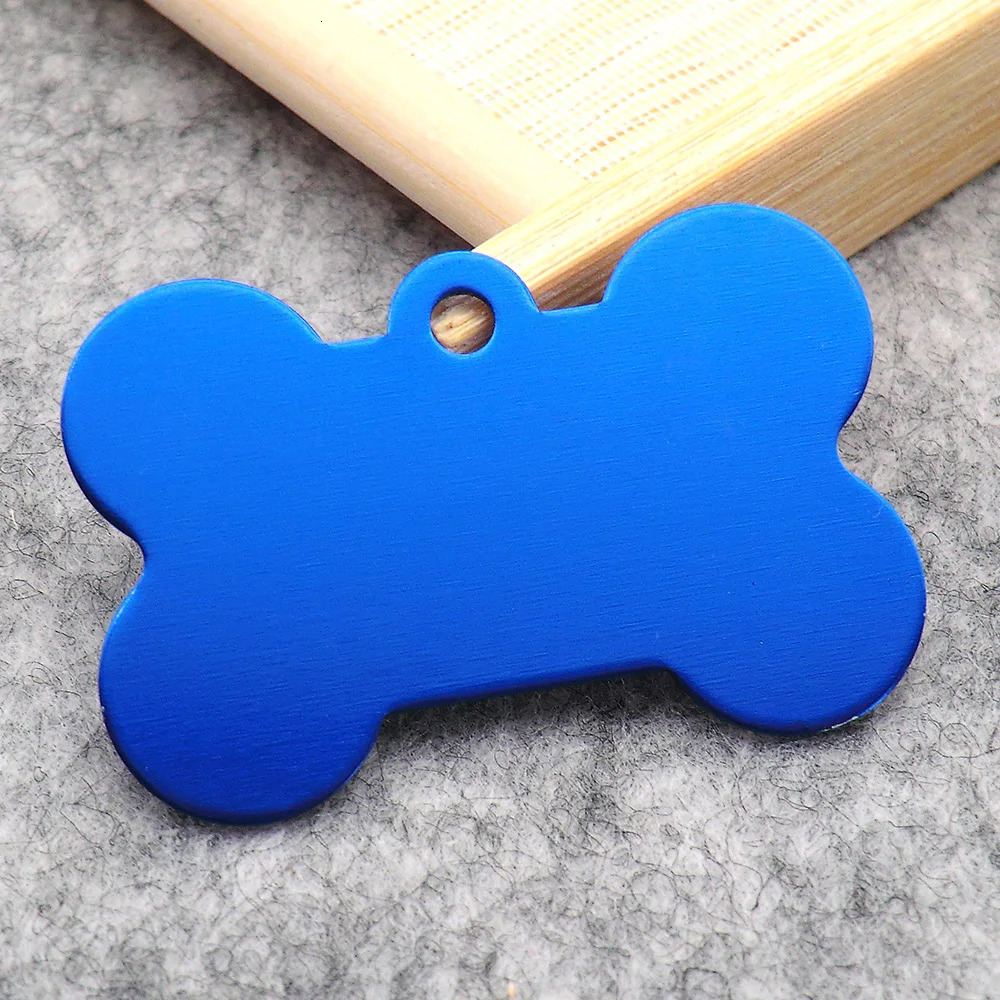 Wholesale 20Pcs Classic Bone Dog ID Tag Pet Tags Custom Anti-Lost Personalized Name Plate Cat Collar Pet Pendant Necklace Chain 250729