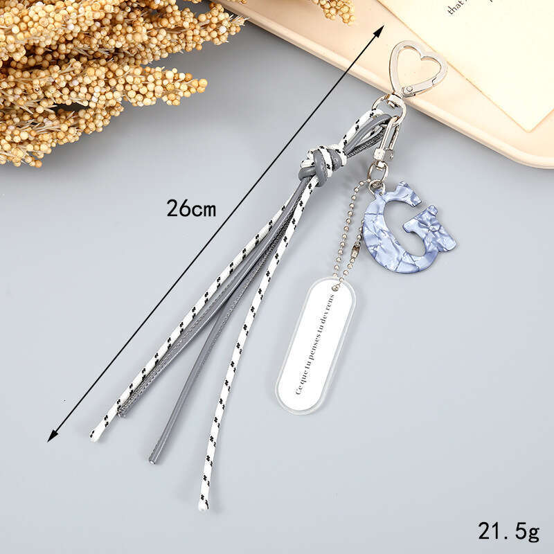 Fashion New 26 Letter Miu Style Woven Rope Pendant Personality Versatile Bag Keychain Hanging Accessories