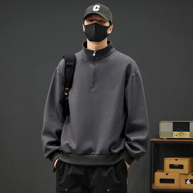 Spring Mens Large Size Sweatshirt Half Zip ner Pullover Male Turtleneck Long Sleeve Big Plus 8XL Loose Sport Top 250729