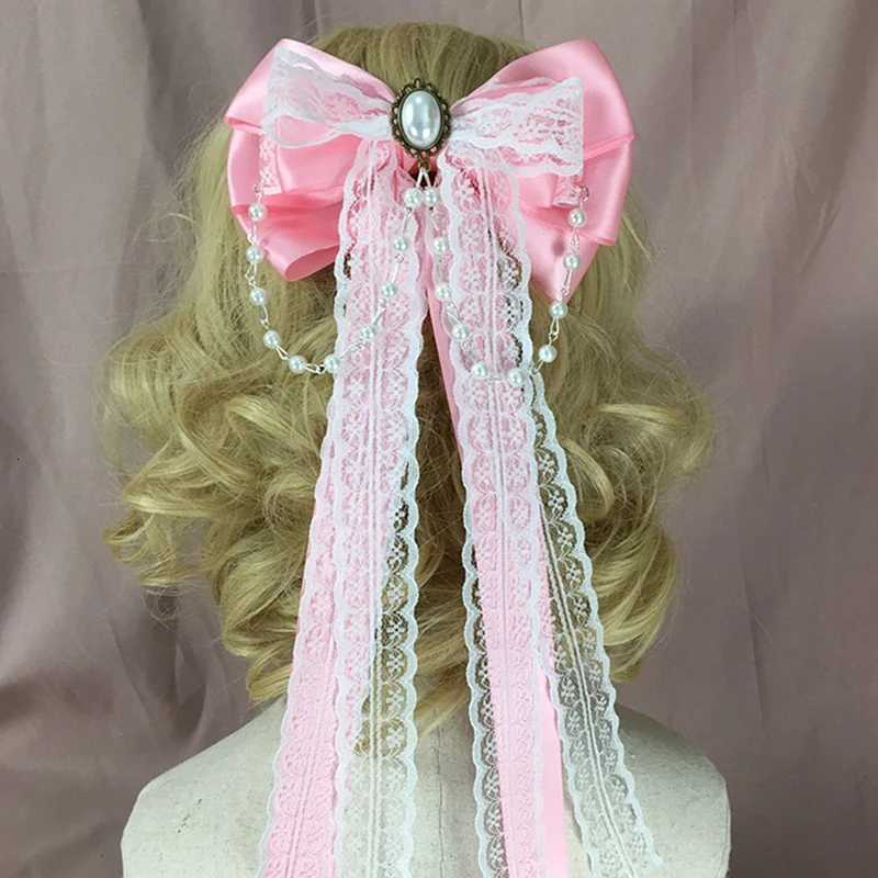 Lolita Lace Bow Ribbon Hair Clip Cute Hairpins Headdress Headband Hair Accessories for Women and Girls Hair Ornament Z250729