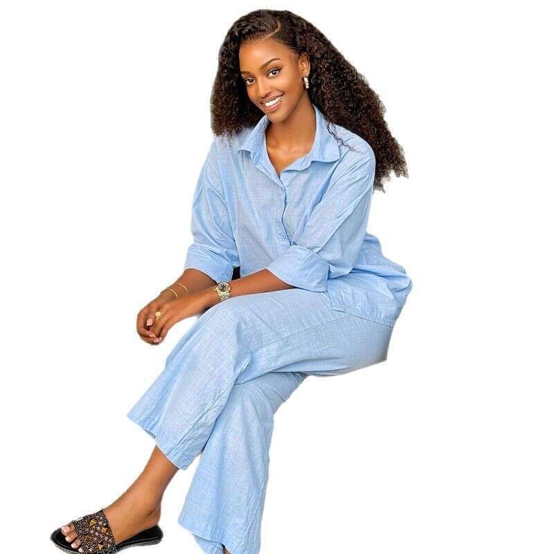 Women's Fashion New Spring Autumn Shirt And Pants Two-Piece Set For Women B5