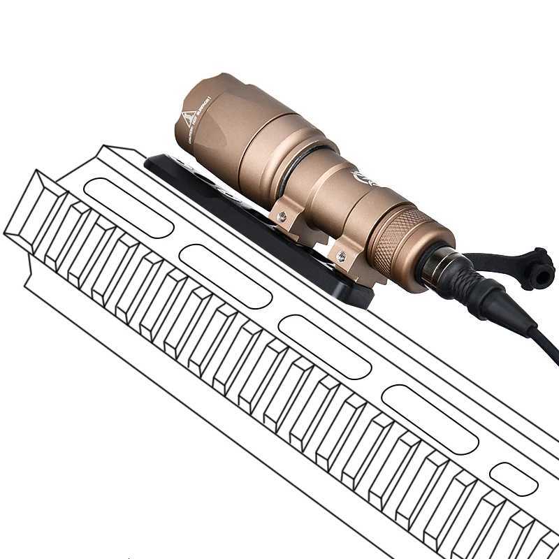 WADSN Tactical Airsoft M300A M600C Metal Flashlight LED White Scout Light M-LOK Keymod Picatinny Rail Offset Base Installation XJ250728