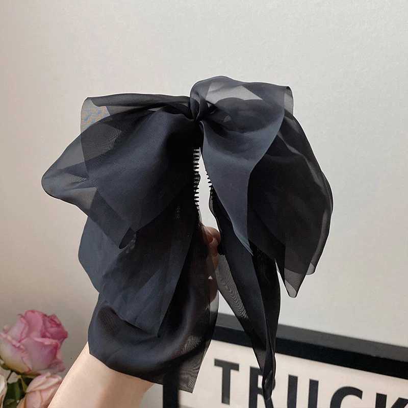 Lystrfac New Mesh Banana Clip Bow Hair Clips for Women Girls Back Head Hairpin Ponytail Clip Fashion Hair Accessories Z250729