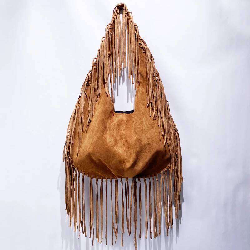 Women's Bags Designer Women's Bags Designer Bohemian Oversize Half Moon Bags For Women Designer Handbags Purses New In Faux Suede Tassel Sli