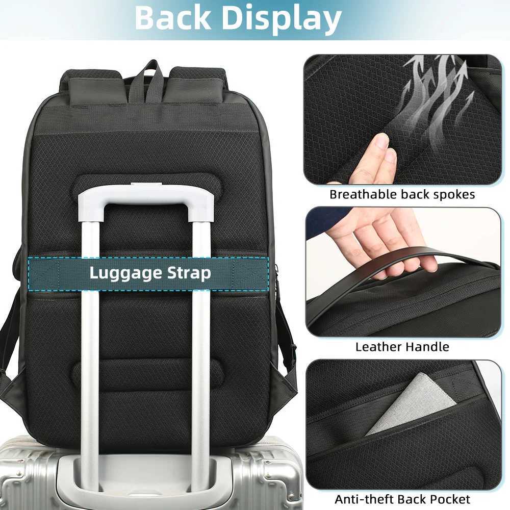Heroic Knight Business Backpack for Men Waterproof Travel 17.3 Laptop Backpack High Capacity Multifunctional Pack USB Charging S250728