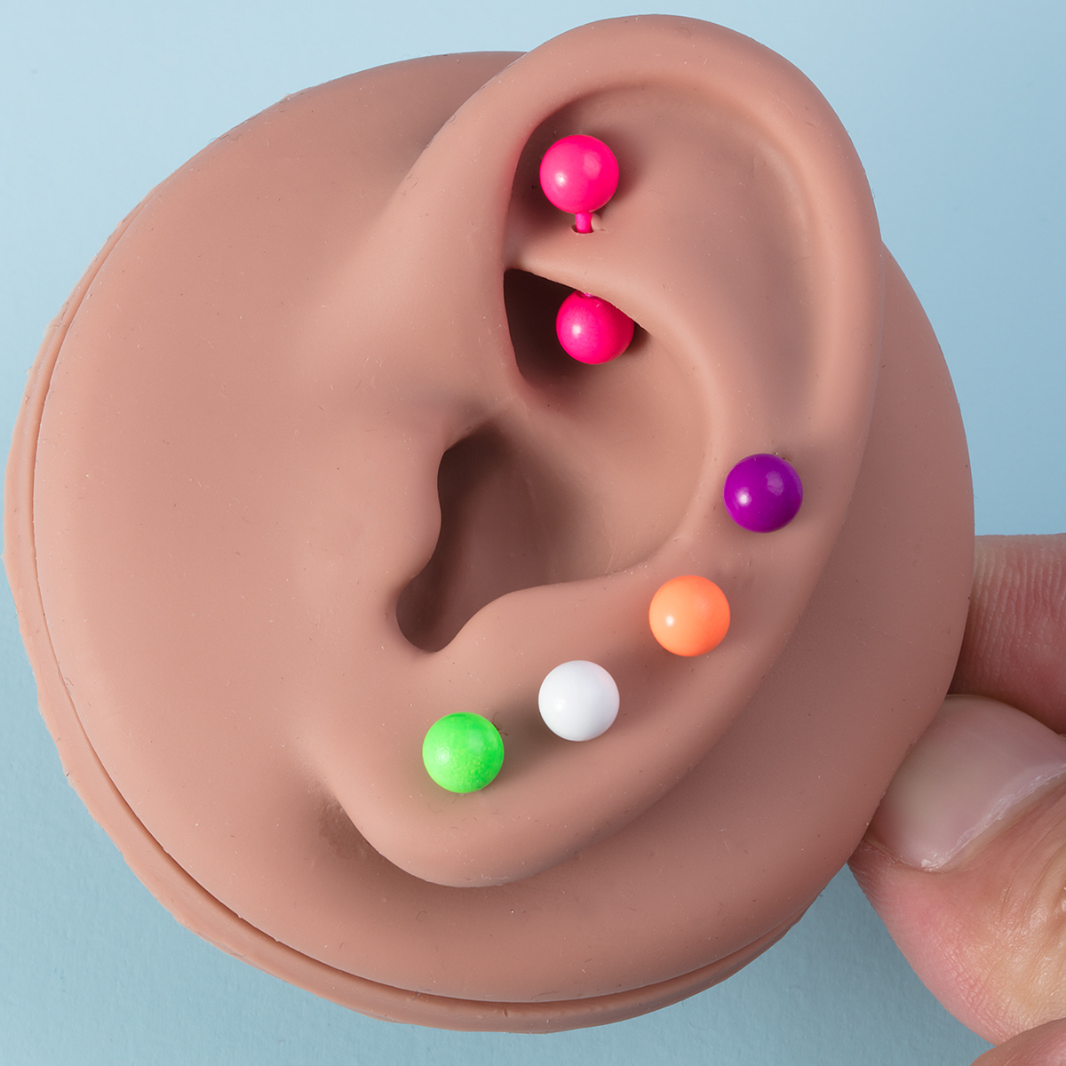 Baking paint stainless steel round ear bone nail human piercing earring jewelry wholesale