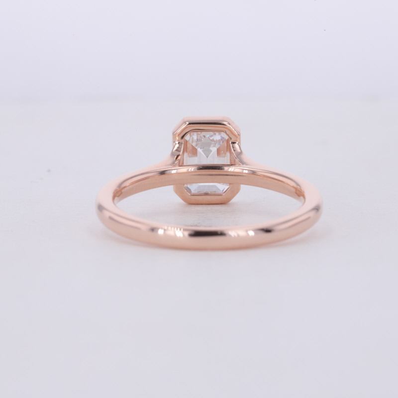 Fine Jewelry Custom Bezel 18k Gold Ring 1.5ct Emerald Cut Lab Diamond Wedding DEF VVS CVD Hpht IGI Lab Diamond Ring