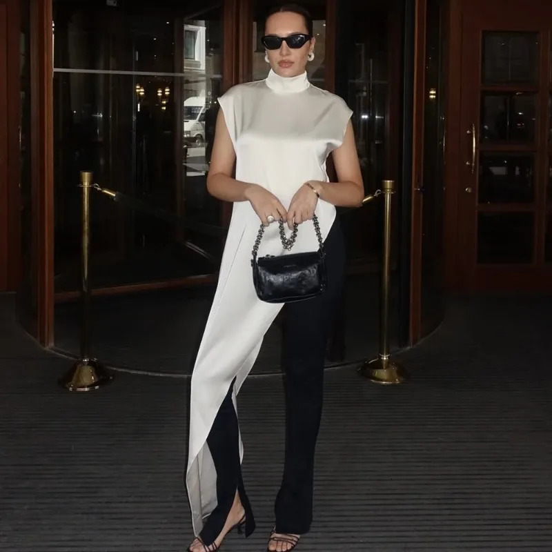 Tuularose Women Backless TShirt Vest Summer Sleeveless Fashion Slim Top Streetwear Solid Sexy Irregular Tank Female 250729