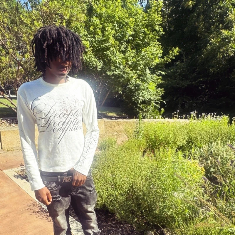 2K Harajuku Casual Long Sleeve Print Letter Deceiver Retro Tops Hip Hop Gothic Trendy Streetwear Oversized Unisex Pullover 250729