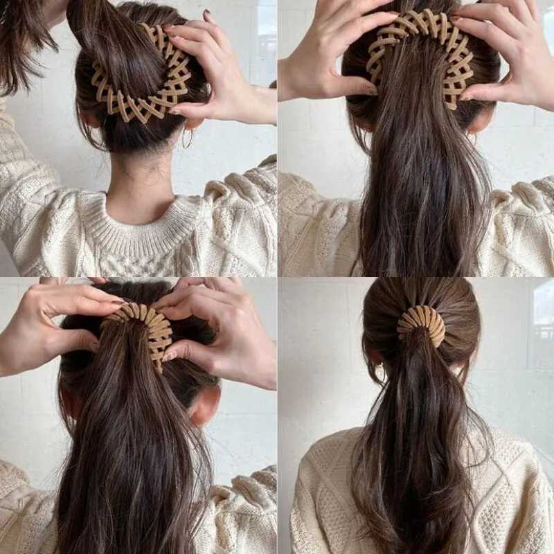 2Pcs Ponytail Hair Clips for Women Bird Nest Shaped Hair Claw Girls Simple Hairpin Lazy Braiding Tool Women Hair Accessories Z250729
