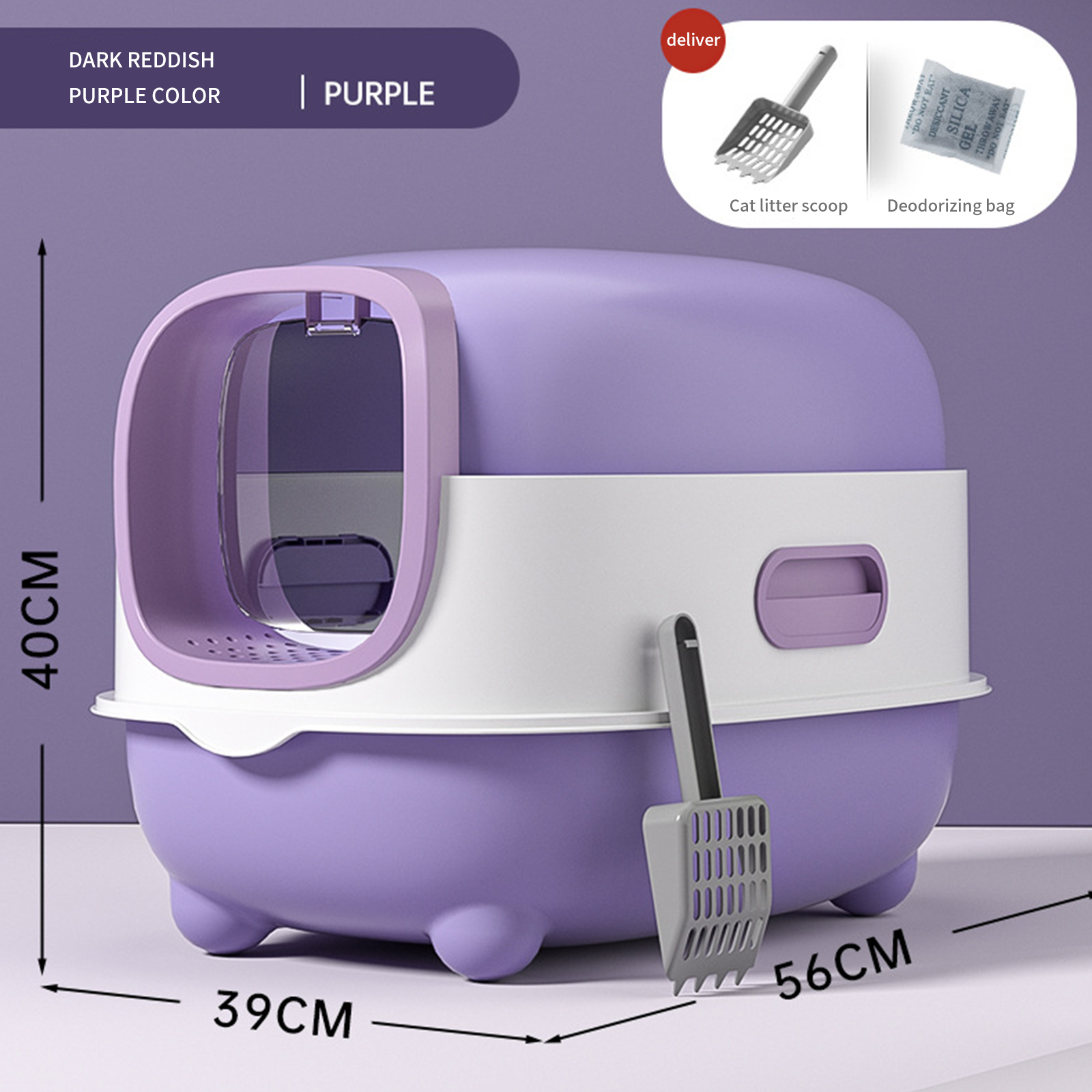 Cat litter box disinfection odor prevention fully enclosed oversized cat toilet oversized splash prevention wholesale