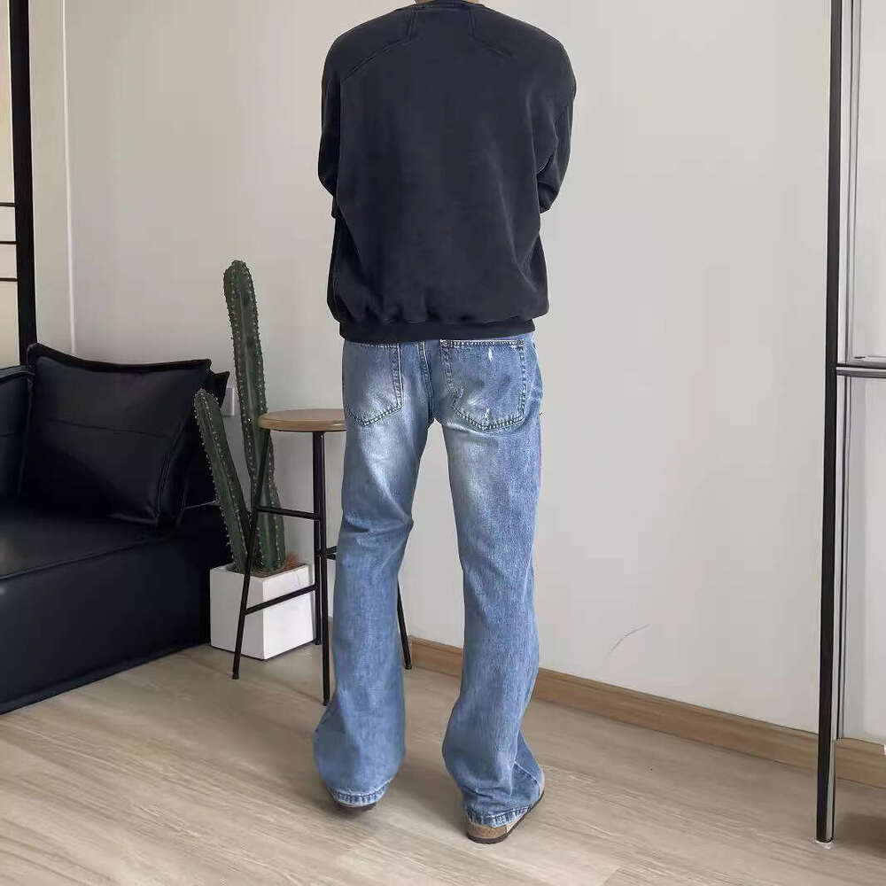 2024 American Light Blue Washed Vintage 517 Style Slightly Flared Clean Fit Men's Jeans