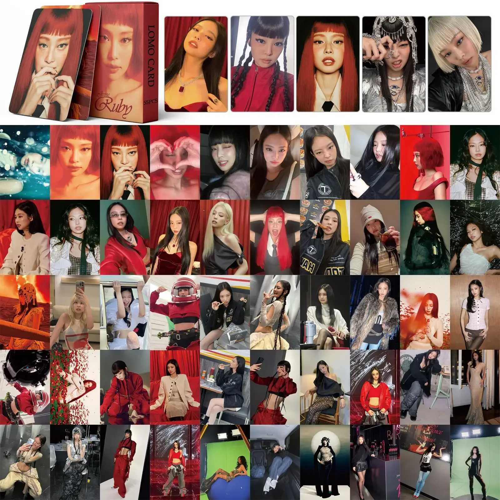 55Pcs/Box Kpop RUBY LIKE JENNIE SOLO Lomo Card New Album HD Photo Print Pictures Photocard For Fans Collection Postcards Gifts Z250729