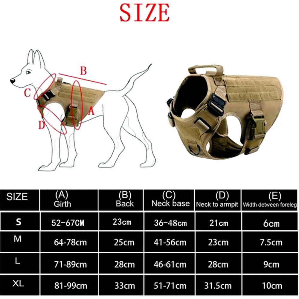 Tactical Military Vest Pet German Shepherd Golden Retriever Training Dog Harness and Leash Set For All Breeds Dogs 250729