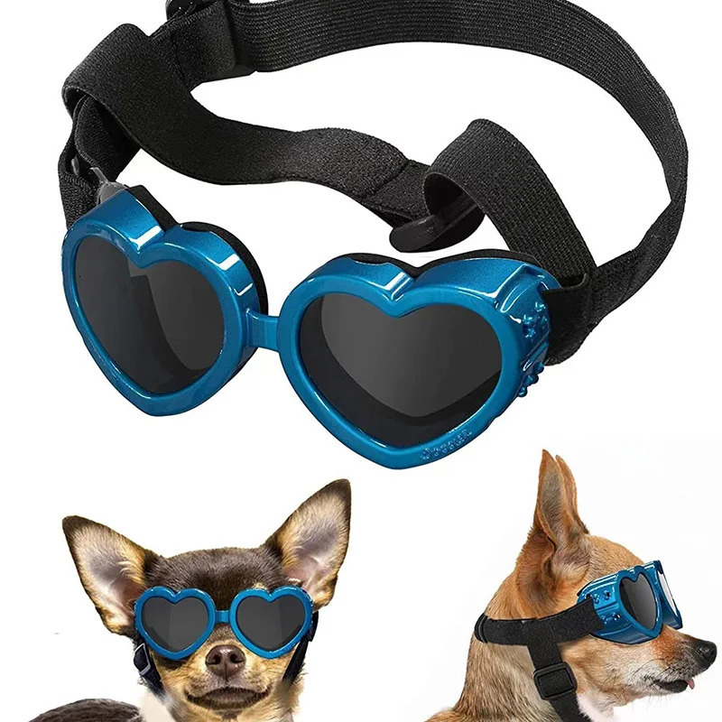 HeartShaped Adjustable Dog Goggles UV Protection Sunglasses for Small Medium Windproof Motorcycle Glasses 250729