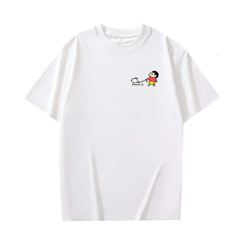 Designer T Shirt Heavyweight Pure Cotton Hong Kong Style Short Sleeve T-Shirt For Men Summer Cartoon Loose Trendy Ins Couple Matching Top Graphic Tee 
