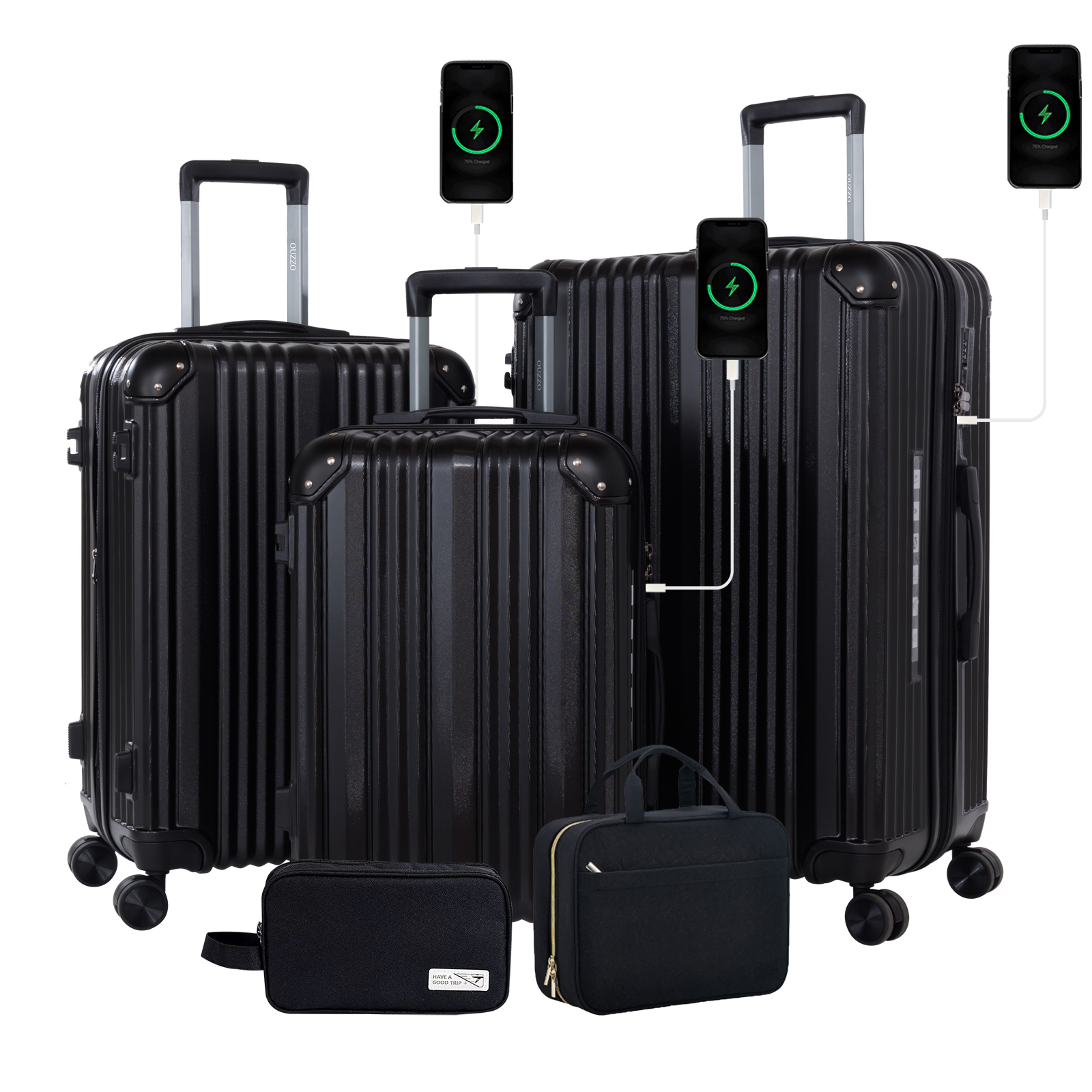 TSA-Accepted Expandable Luggage Sets 3 - ABS Carry On Suitcase for International Travel & Corporate Business Trips