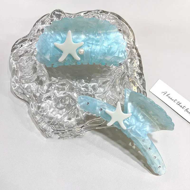 YHJ Ocean Series Blue Shell Starfish Hair Claw New Summer Beach Claw Clip Trendy Hair Accessories for Women Gifts Z250729