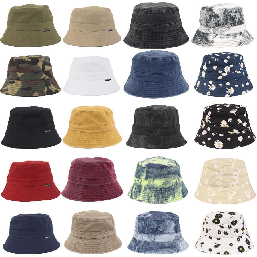 Trendy Bucket Hats for Men Women Cotton, Plain Fisherman Sun Hat Summer Cap Outdoor