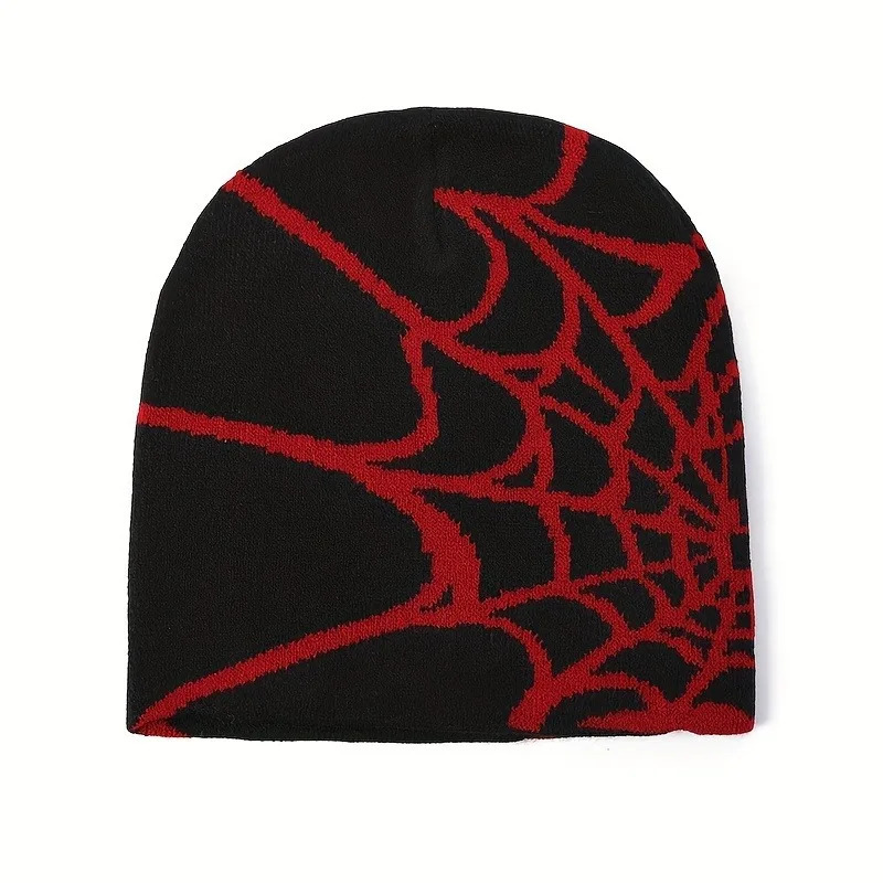 Spider Web Pattern Jacquard Knit Hat Autumn/winter Warm Y2k Style Fashionable Unisex Suitable for Outdoor Activities Hall 250724