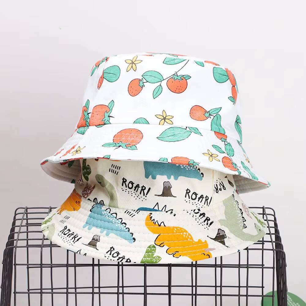 1PC Children Fisherman Sunshade Hats Graffiti Headwear Fruit Animal Basin Boy Girl Baby Panama Cap Kids Decorate Hat ddmyshoesvip
