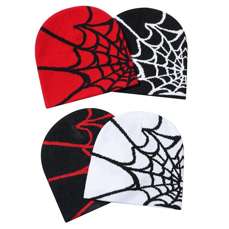 Spider Web Pattern Jacquard Knit Hat Autumn/winter Warm Y2k Style Fashionable Unisex Suitable for Outdoor Activities Hall 250724