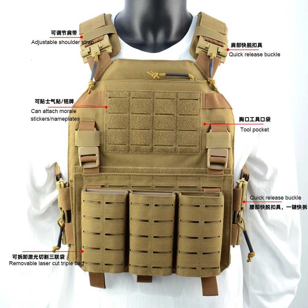 Tactical Vest With Triple Mag Pouch Quick Release Elastic Cummerbund MOLLE system Hunting clothes Qirsoft Equipment1000D Nylon Z250728