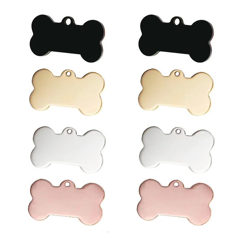 Wholesale 20Pcs Stainless Steel Bone Identity Card Personalized Dog ID Tags Pet Supplies Customized Laser Cat Puppy Pet ID Tags 250729