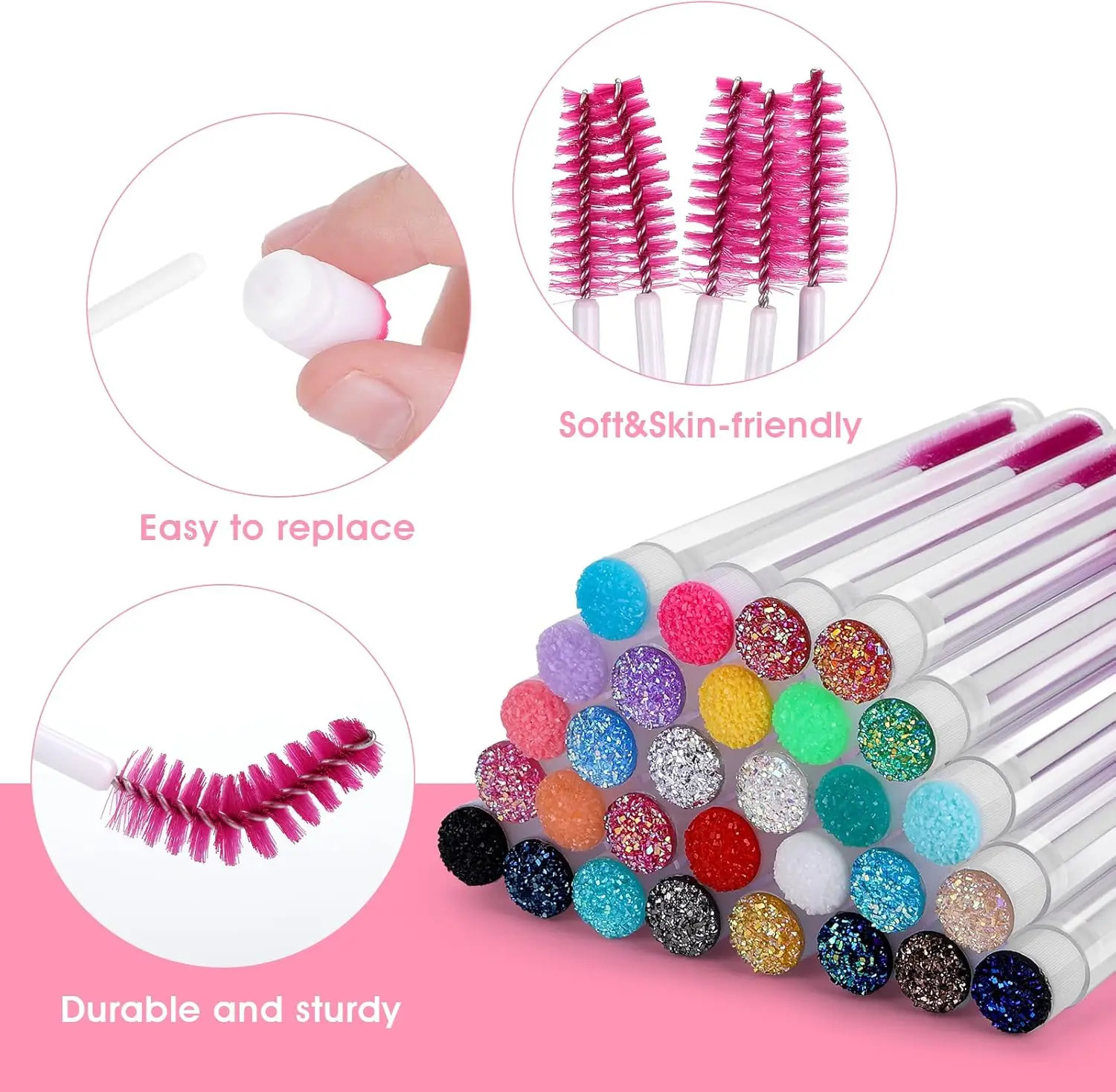 Reusable 50sets Eyelash Mascara Wands With Tube Lash Spoolie Brush In Container Disposable Eyebrow Applicator Case Wholesale 250729