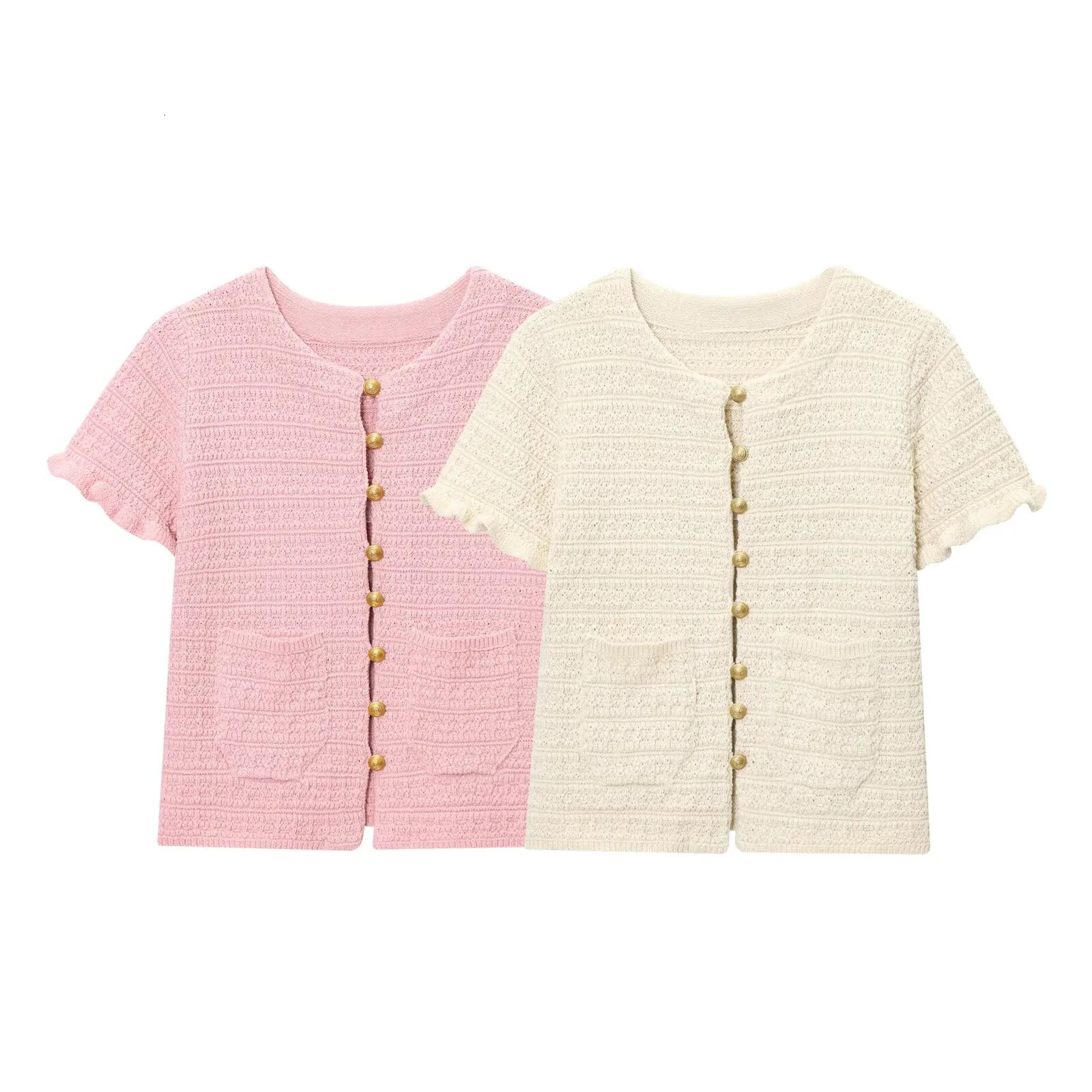 Summer Fashion Female Casual MultiFunctional Pure Color ShortSleeved Layered Decorative Knitted Jacket 250729