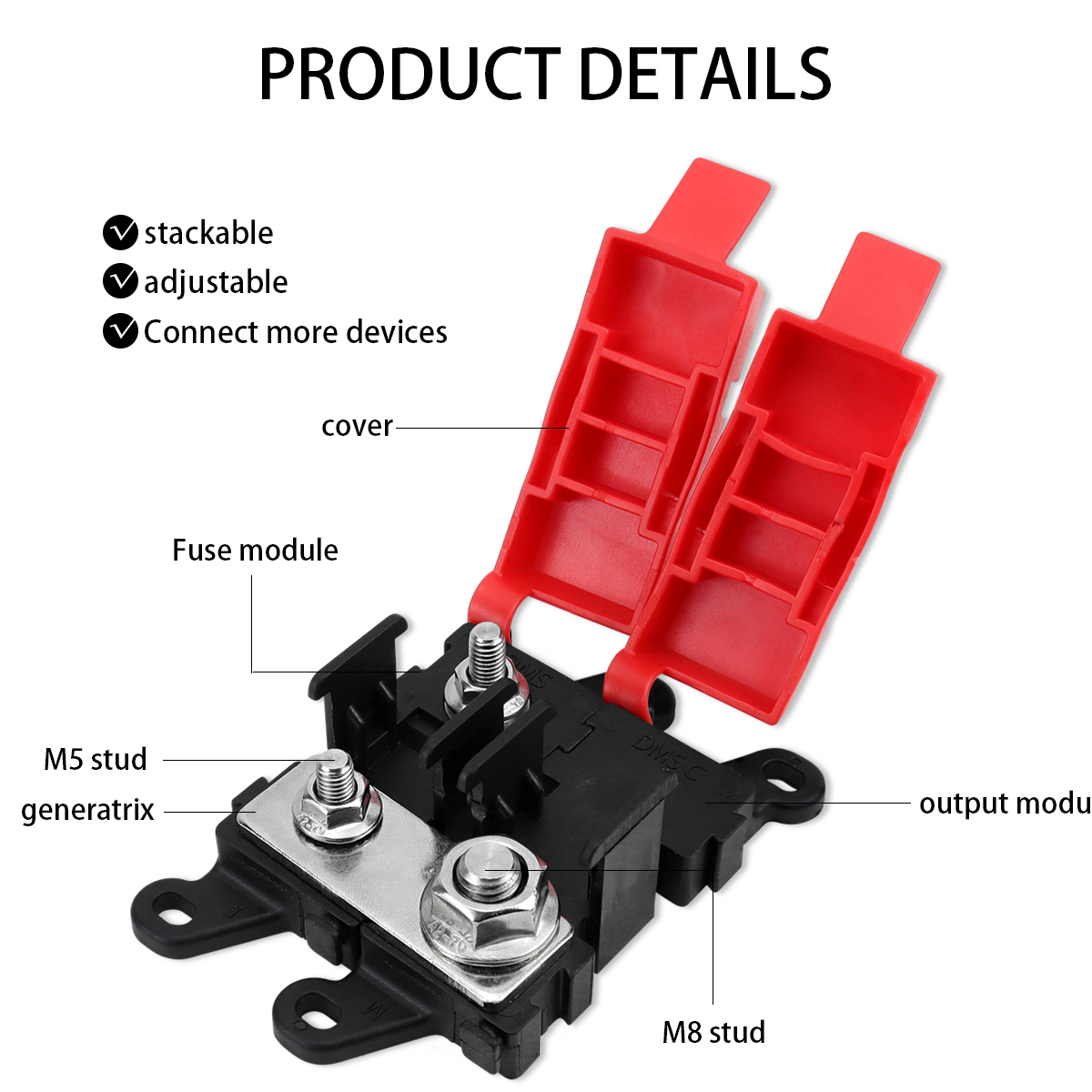 Universal High Ampacity BDFS 1-7 Position Fuse Panel w/ Multi-Amp Fuses Fits Vehicles and Mobile Systems