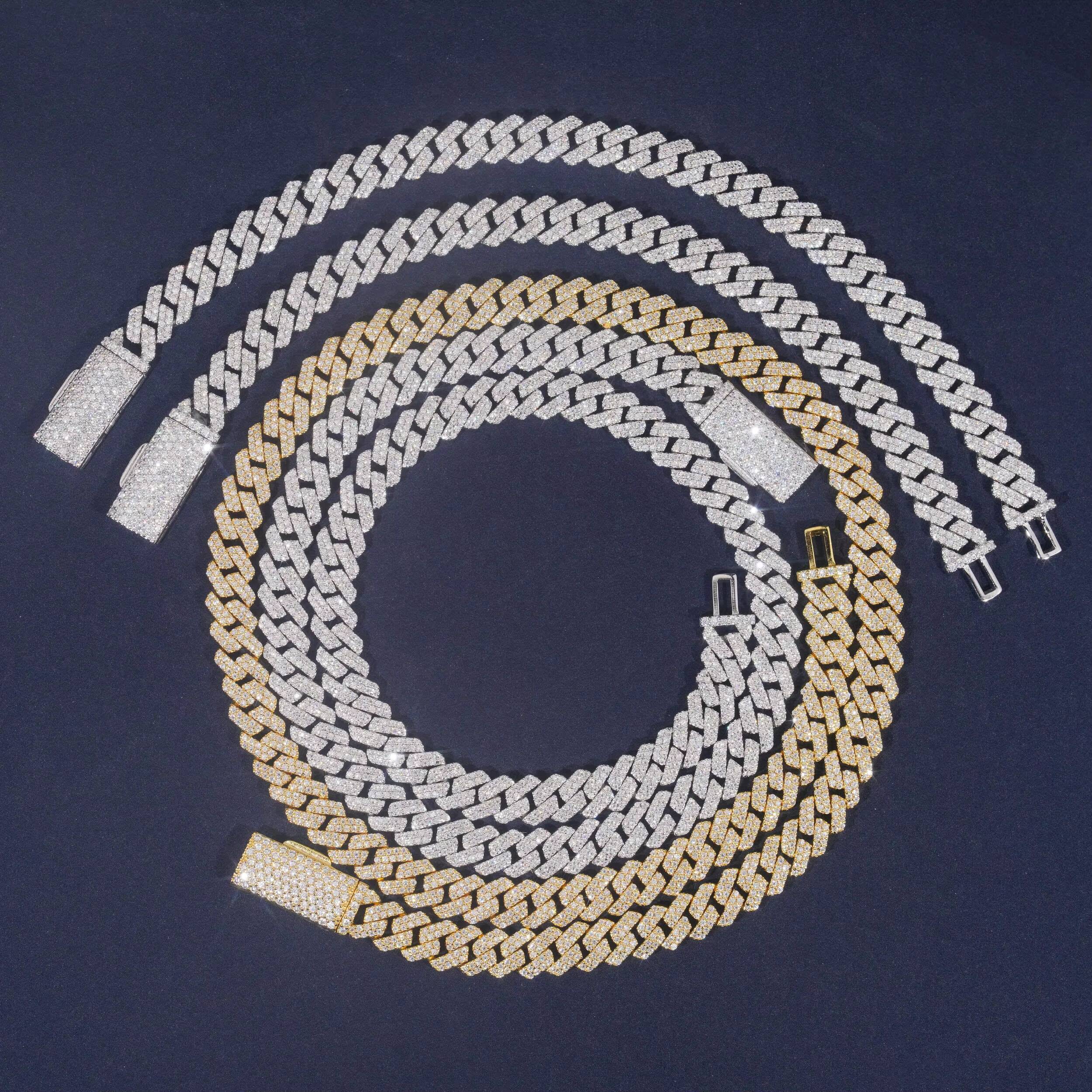 Fast Shipping 2Rows 8MM Iced Out Diamond Cuban Chain Hip Hop Style Vvs Moissanite Cuban Link Bracelet Men
