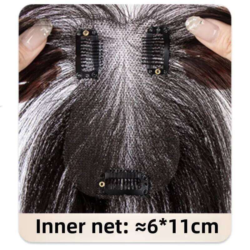 Cloud-Like Thin Extension Pieces Real Human Hair Invisible Natural Looking Female Top Light Weight Wig Front Bangs