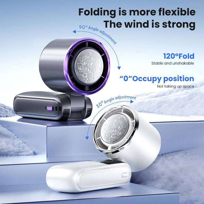 2025 New Ice Pack Handheld High-Speed Folding 100 Speed Infinitely Adjustable Portable Outdoor Hanging Neck Small Fan
