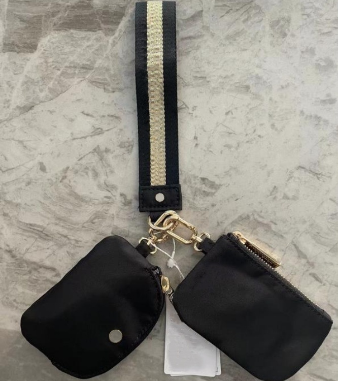 Yoga clutch keychain gym mini Designer purse with detachable zipper luluness lekey chain wristlet guard wallet portable pocket luluness Coin Card bag 