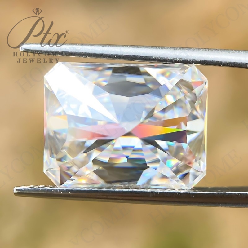 Moissanite Stone Radiant Cut D Color VVS1 Gemstone Lab Grown Synthetic Moissanite Diamond for Women Jewelry Engagement Ring with GRA Certificate
